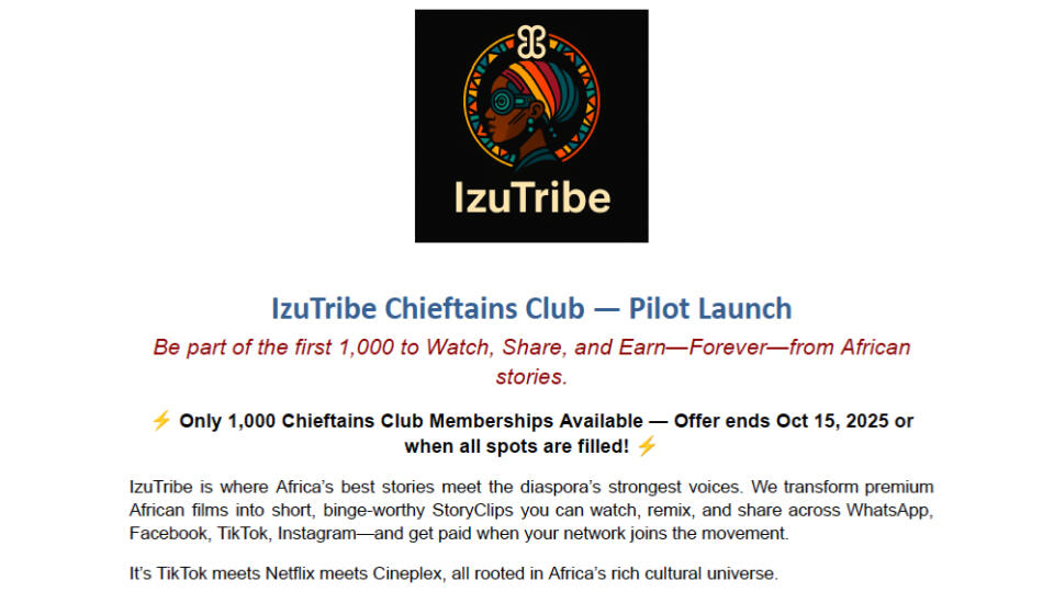 IzuTribe Chieftains Club Pilot Launch