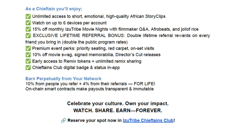 IzuTribe Chieftains Club Pilot Launch